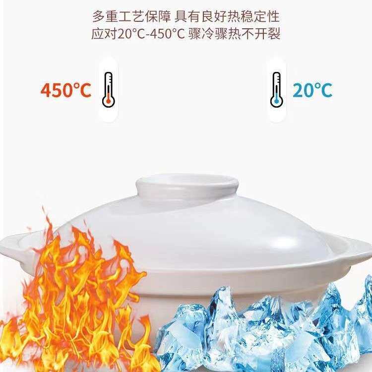 沙鸡小砂锅陶瓷酒店浅口明档高温摆盘白色黄焖煲仔饭商家陶土单底