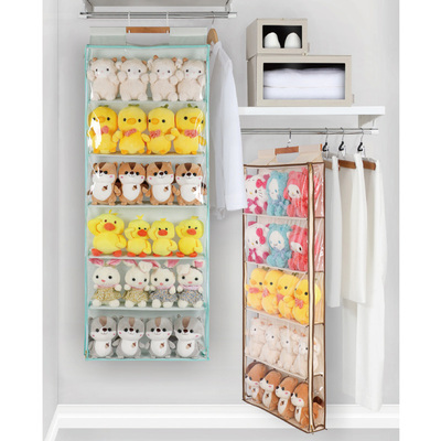大容量收纳挂袋墙挂式多层公仔娃娃整理储物家用房间门后卧室墙壁