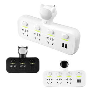 竖向一转二分三多孔插座转换器头无线插坐多功能拓展插头擦座