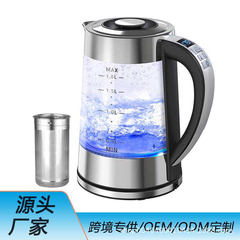 智能恒温玻璃电热水壶家用全自动断电煮茶保温烧水壶跨境欧英美规