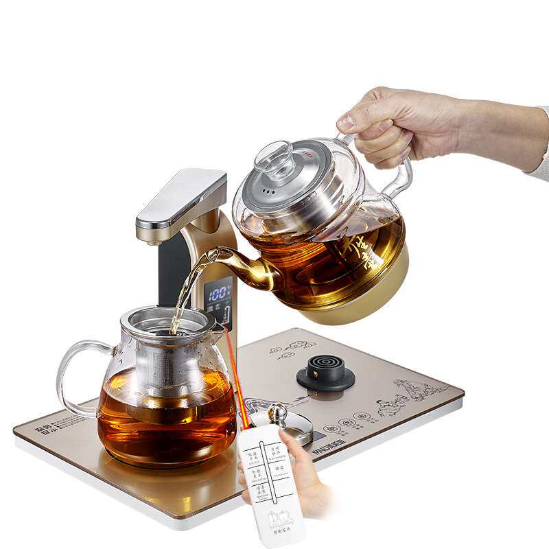 美能迪电动上水煮茶壶漏斗式蒸茶全自动电热旋转加水保温烧水壶