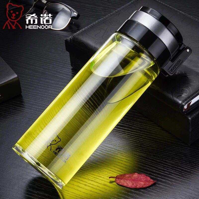 希诺塑料杯隔热透明男女便携运动防摔大容量杯子夏凉杯过滤器水杯
