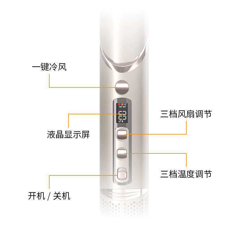 8和1无刷高速热风梳 多功能恒温负离子护发卷发棒 折叠电吹风