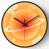 甄选恒丽水果色系星球钟面创意挂钟时尚 饰客厅卧室挂表免打 艺术装