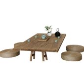 甄选家用客厅老榆木门板桌民宿矮款 老榆木茶 木制茶几面板桌新中式