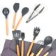 甄选新款 12件套耐温炒菜铲子盛汤勺日用餐厨 木柄硅胶锅铲厨具套装