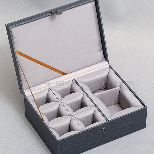 中式建盏印章文玩包装盒 紫砂壶瓷器包装盒银灰色锦盒礼品盒