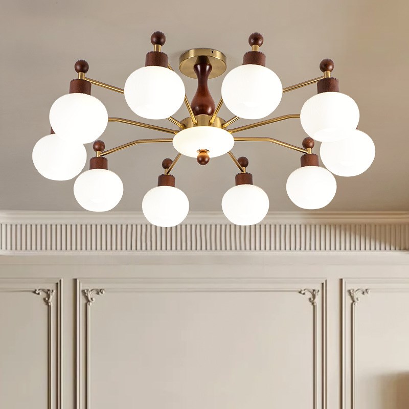 中古客厅吊灯南洋风设计师实木美式复古创意民宿卧室餐厅全屋灯具