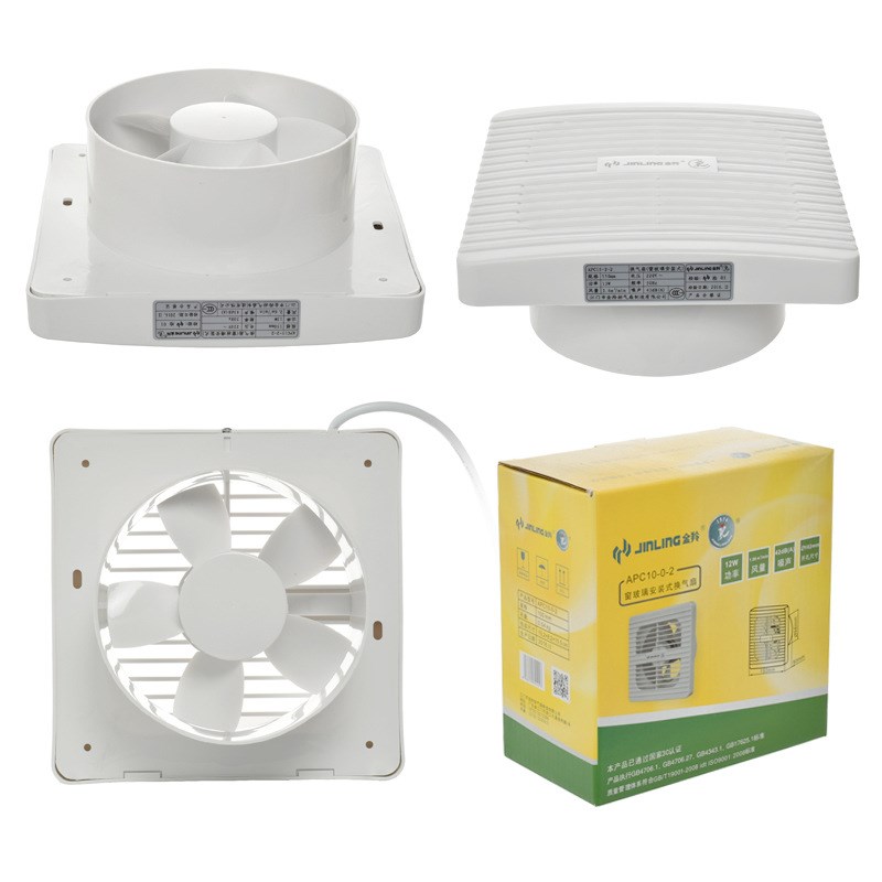 金羚橱窗圆形排气扇玻璃窗式换气扇8寸厨房厕所墙壁静音APC20-3-2