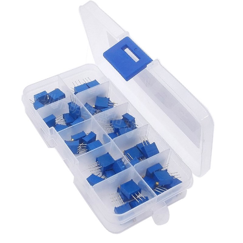 10种3296电位器带盒子 500R 1K 2K 5K 10K 20K 50K 100K 200K 1M