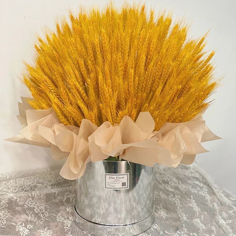 开业抱抱桶抱抱桶金色大麦开业大麦招财麦穗干花花束开业花篮摆件