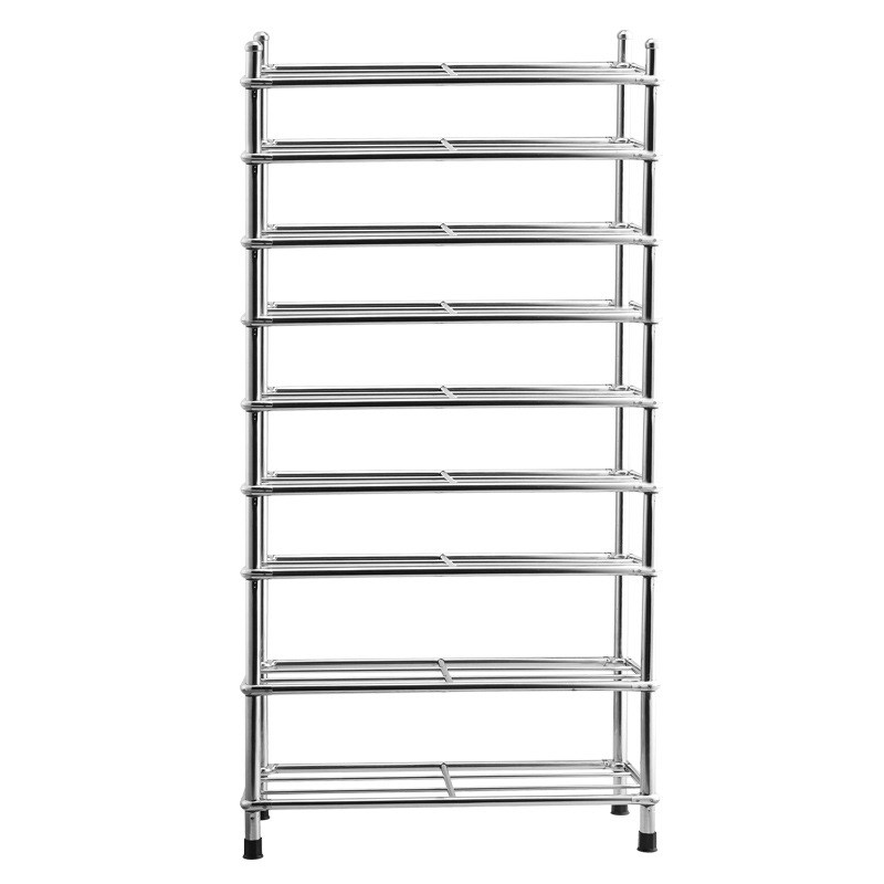 厨房置物架水果蔬菜架落地不锈钢色收纳整理层架货架锅架菜篮架子