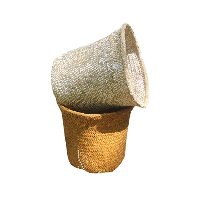 手工海草编织园艺创意居家装饰陈列客厅桌面多肉花盆花篮花器