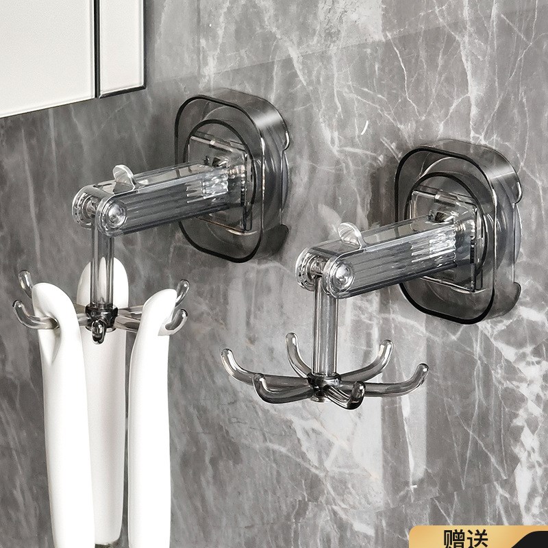 旋转吸盘厨房挂钩免打孔锅具勺子收纳架家用锅铲架挂架壁挂置物架