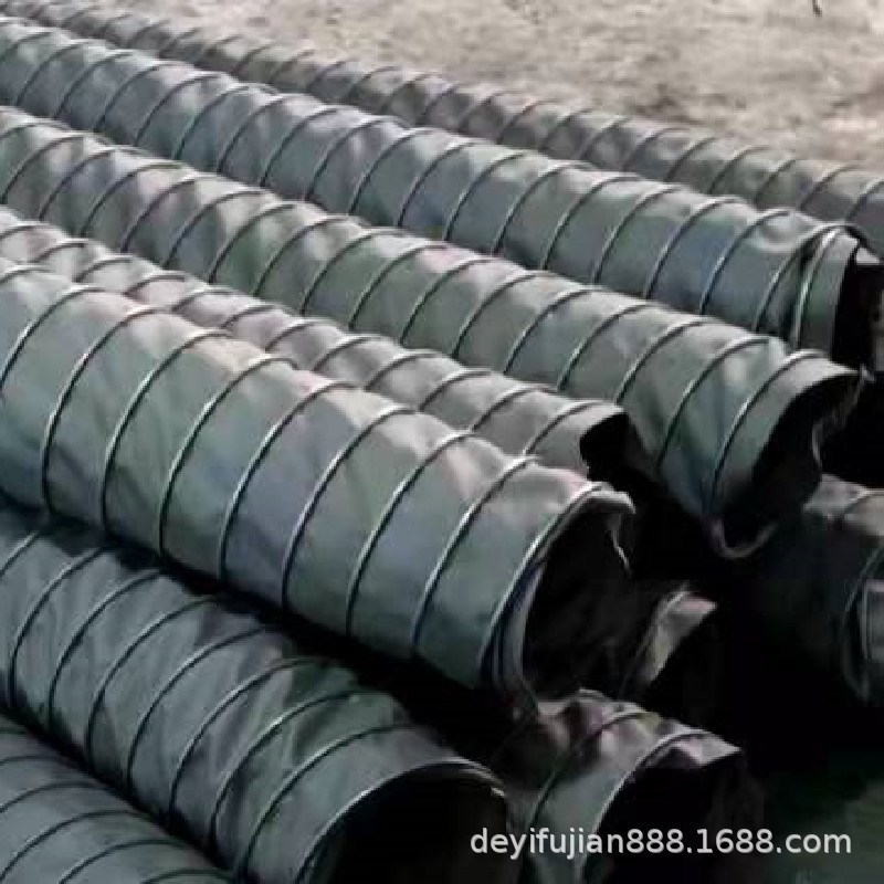 灰色阻燃防火伸缩通风软连接 工厂直供硅胶布耐高温排风机制风管