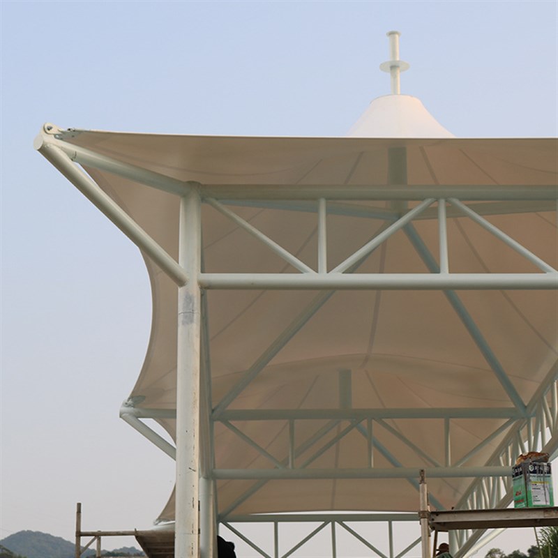 主题水上乐园遮阳棚游泳池张拉膜结构景观遮阳工程膜结构测量安装