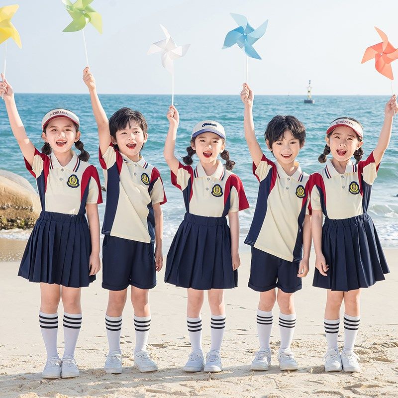 学院风紫色校服套装中小学生春夏装新款男女儿童年级班服幼儿园服