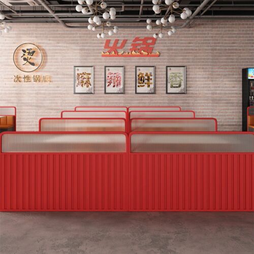 #铁艺矮隔断火锅店酒吧餐厅座位卡座隔断屏风围栏矮隔断玻璃装饰