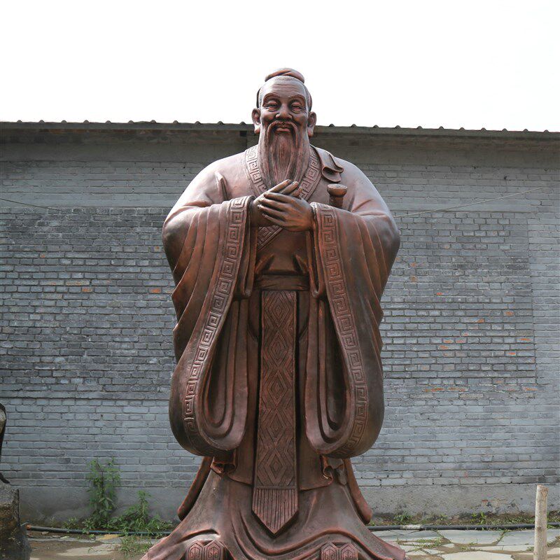 玻璃纤维仿铜人物雕塑铜雕负荆请罪雕像铜雕古代人像校园雕塑定制