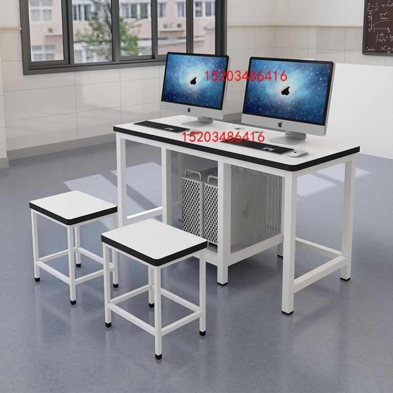 家用办公桌室学生桌桌椅学校培训电脑桌单人微机机房室双人电脑桌