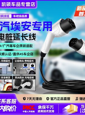 硕小电广汽埃安新能源汽车充电桩枪延长线32A7KW公母双枪头加长线