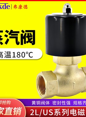 蒸汽电磁控制阀耐高温220V高压电阀24v线圈蒸气阀开关电子电磁阀