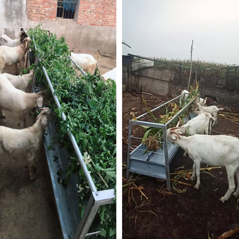 羊槽食槽喂养羊槽子可拆装铁质带草料架长2米家用喂羊设备带架子