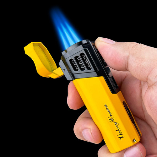 可携式小焊枪高温喷枪充气防风雪茄打火机直冲艾灸点香配雪茄钻孔