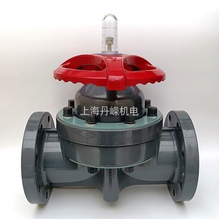 UPVC DN15 防腐蚀G41F 手动法兰隔膜阀 DN300 10S 塑料隔膜阀