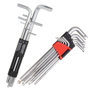 开拓工具 9PCS台湾制造加长球头/平头内六角扳手套装内六方螺丝刀