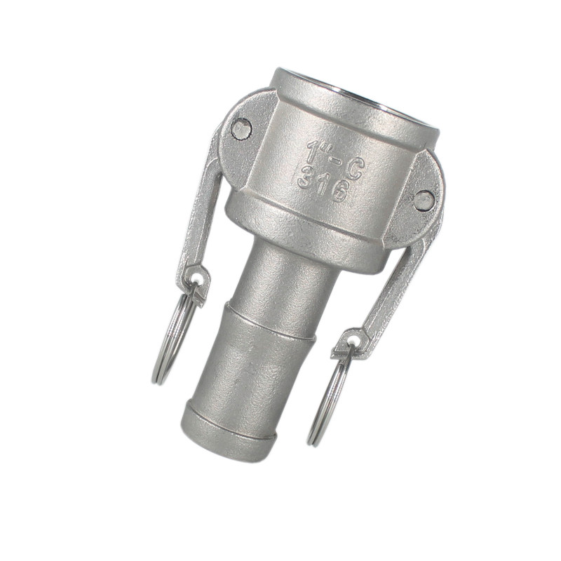 304不锈钢宝塔快速接头c型母头扳把式快接卡套卡扣油管皮管宝塔头