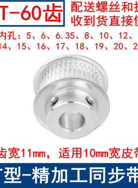 同步带轮2GT60齿频宽10凸台BF内径56810121415161718192025同步轮