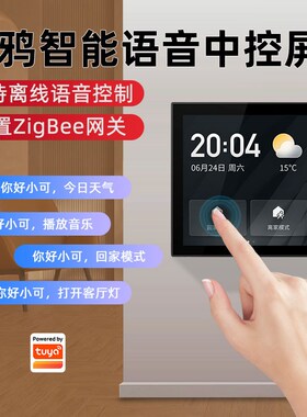 中控屏网关zigbee全屋智能家居控制四寸面板超级语音涂鸦智能面板