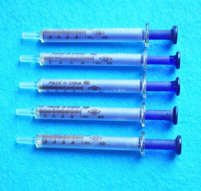 卫字牌双磨砂1ml/1毫升玻璃兰芯针筒/兰心针管/库存老料加厚结实