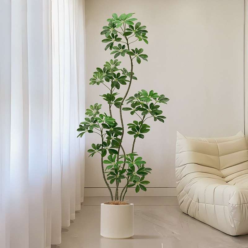 鸭脚木绿植轻奢室内客厅仿生植物装饰落地大盆栽摆件假树图片