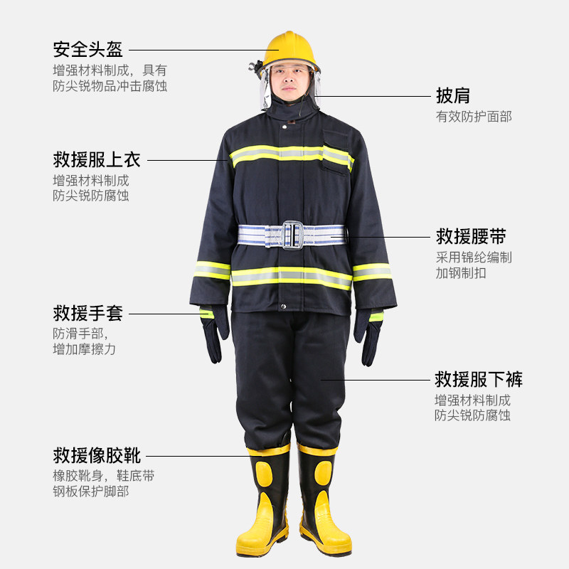 02款消防服套装97六件套加厚衣服消防员战斗服防火服14/17防护服