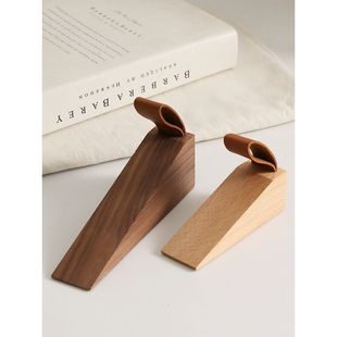 黑胡桃木木质门塞阻门器顶门器免打孔楔子防风防夹手家用安全防撞