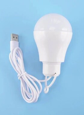 USB灯泡户外应急5vLED球泡灯5w地摊灯数据线led随身灯小夜灯