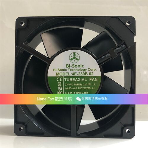 百瑞(Bi-Sonic)1238 4E-230B 02 220V 全金属耐高温机柜交流风扇