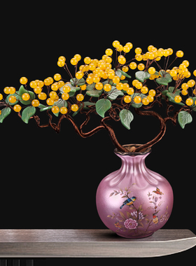 天然玉石水晶树玉雕客厅家居饰品玉器工艺品电视柜摆设现代摆件