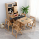 餐边柜餐桌一桌四椅组合一体可折叠隐形移动小户型多功能实木饭桌