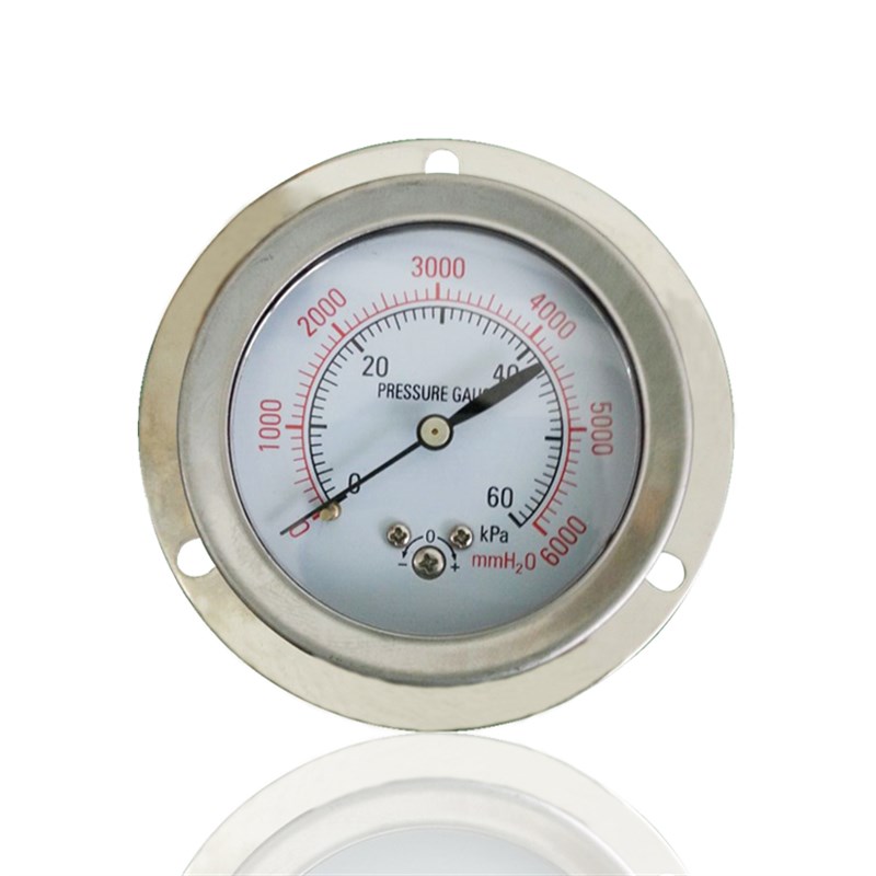 全钢膜盒微压表全不锈钢千帕表燃气表低压表YE63 60KPA G1/4直销