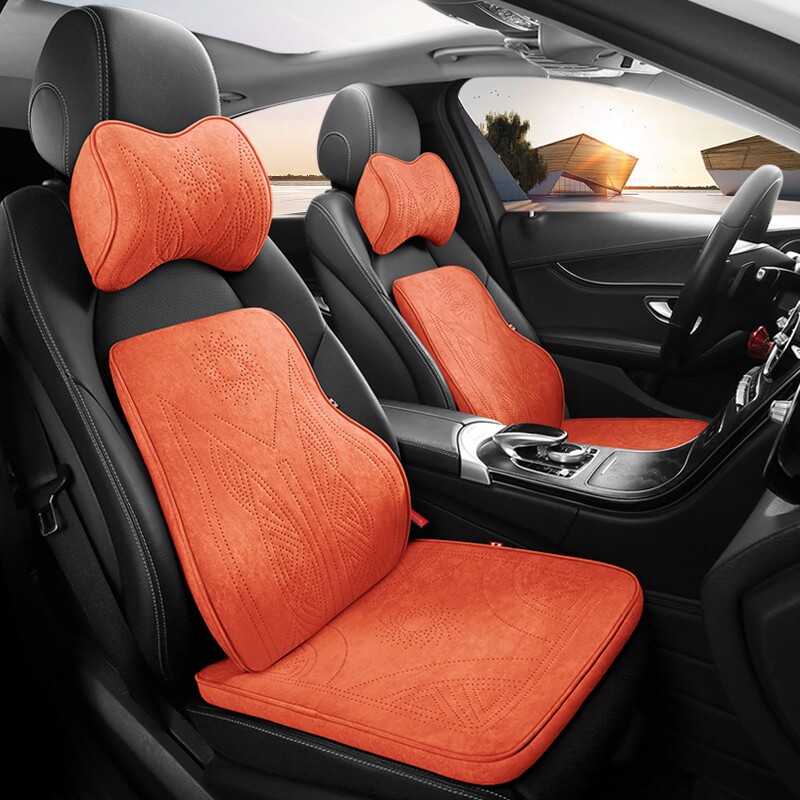 汽车座垫增高坐垫加厚车座椅垫单片车载麂皮记忆棉翻毛皮四季简约