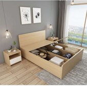 实木气动高箱储物收纳床1.8米现代简约小户型1.5m箱体收纳双人床