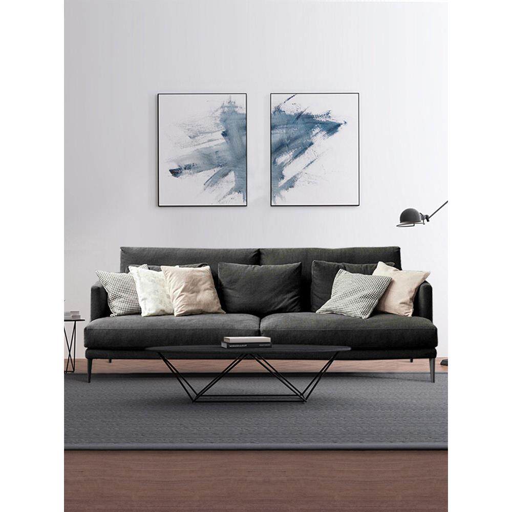 北欧布艺沙发三人现代简约客厅整装工业风办公沙发小户型方正商务