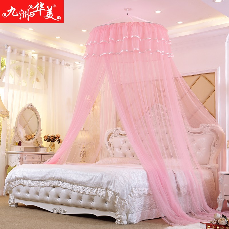 吊顶圆形蚊帐1.8米1.5m床2m双人家用吸顶公主风单人床1.2米通用款