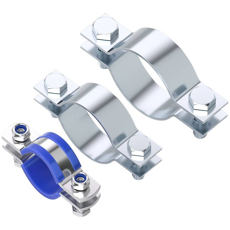 紧固管卡扁铁钢带电线杆抱箍镀锌双面固定器水泥杆灯杆钢管柱卡子