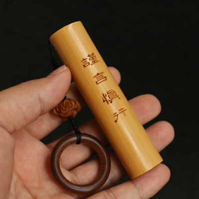 东阳名家邱书文本工雕刻纯手工精工打磨高密度实心竹手把件把玩竹