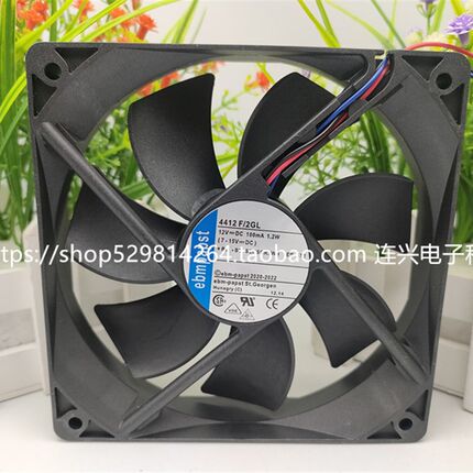 全新德国ebmpapst4412F/2GL 12025 12V 1.2W/1.25W12厘米散热风扇