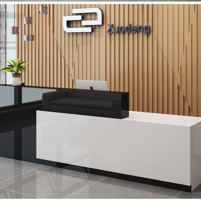 简约时尚办公烤漆前台桌接待台咨询服务台服装店收银台吧台桌现代